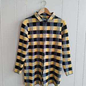 P Luca Milano Plaid Cardigan Size M